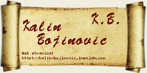 Kalin Bojinović vizit kartica
